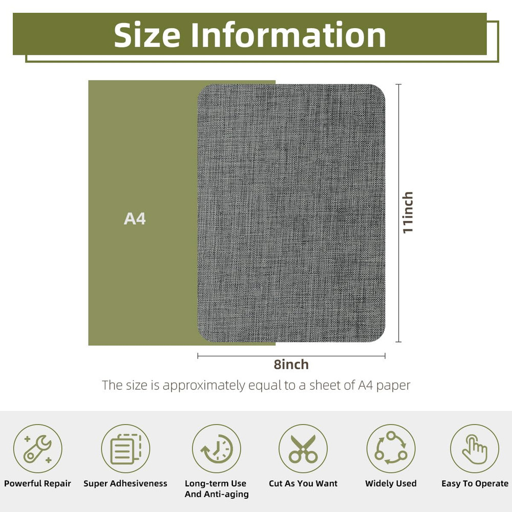 2Pcs Self-Adhesive Linen Fabric Patches, Quick Repair for Sofas, Tents, Car S…
