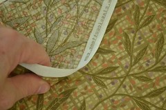 By 1/2 Yd, Olive Leaves on Lt-Olive Plaid Quilt Cotton, Classic Cottons, M6379