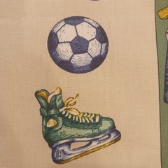 Bloomcraft Screen Print Sports Cotton Fabric Baseball Football Stain Repellent