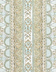Thibaut Curtain Fabric ‘AKOLA STRIPE ‘ 3.9 METRES SEAGLASS/GOLD Linen Blend