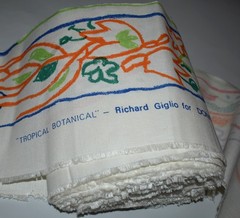 32 Yds Vtg 1992 Donghia Fabric Border Trim Richard Giglio Tropical Botanical 7″W