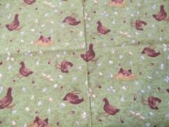 Fabric Red Rooster “What Came First” 7 Pc Sampler 5 Solid + Chicken & Nest $4.95