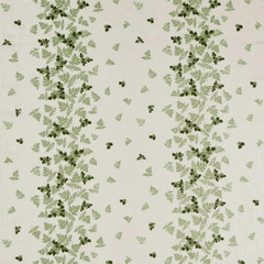 SANDERSON CURTAIN FABRIC DESIGN Alice’s Fern 3.7 METRE SILVER/GREEN EMBROIDERED