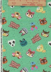 Nintendo Animal Crossing New Horizons Head Toss Villagers Cotton Fabric BTY