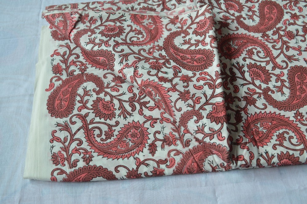 2.5 Yard Hand Block Print 100%Cotton Fabric NO TARRIF CHARGES 100%✅ZK_162#
