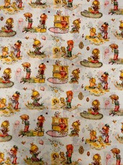 Darling 70s Girls With Cats Manes Holly Hobbie Inspired 45” Wide 7 Yards Fabric