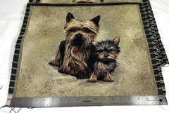 Yorkie Tapestry Fabric ( ONE PANEL ) Robert J May Artwork, Art=~17.375” x 15.75”