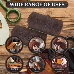 Waxed Cord 150D 1mm Thread for Leather Sewing 284 Yards Brown String New