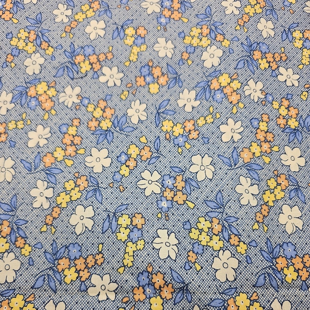 Aunt Grace by Judie Rothermel for Marcus Bros Blue Floral Print Fabric 2 Yd