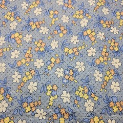 Aunt Grace by Judie Rothermel for Marcus Bros Blue Floral Print Fabric 2 Yd