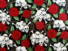 VINTAGE 2001 Alexander Henry Skulls and Roses – 32” x 44”