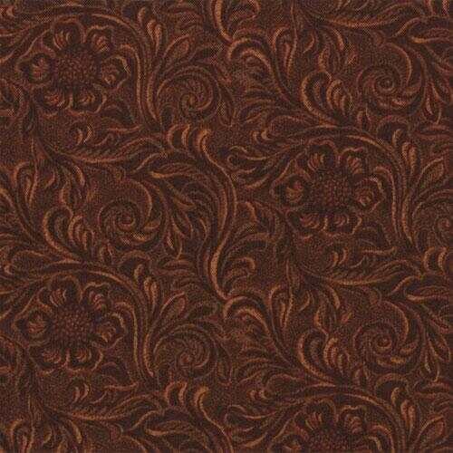 Moda TOOLED LEATHER Brown 11216 15 Fabric By The Yard By Sara Khammash