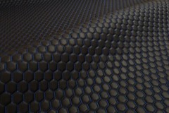Hexagon Vinyl Grain Quilted Faux Leather Upholstery Fabric | Purple Green 55″