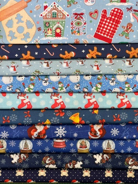 Quilting Fabric Lot – Christmas Holiday Winter, 10 Fat Quarters + 1 FREE!