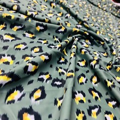 Animal Print Leopard Gray Background Print Nylon Spandex Fabric 4 Way