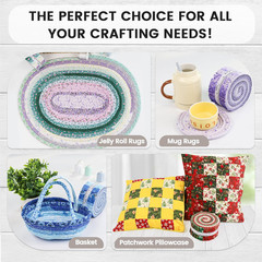 -20 Options-100% Cotton Jelly Roll Fabric Precut Strips for Quilting, Crafting,
