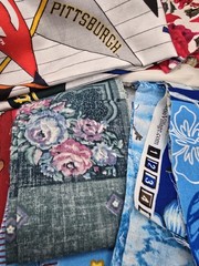 Small Lot Scrap Fabric Pieces Quilting Crafts Mixed Prints Novelty Remnants