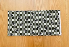 Japanese Cotton Sheeting Fabric Black Cat w/Gold Coin Pattern Green W43″ x L39″