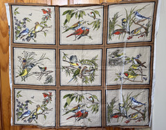 Vintage Piece unused FABRIC signed BIRD LAND all VAT Colors Screenprint 36×30