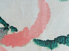 Richloom Cotton Scroll Print Fabric 61″ long, 45″ wide Cream Teal Coral