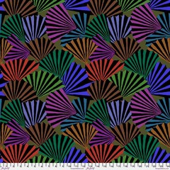 NEW! KAFFE FASSETT FANFARE GP211 DARK COTTON FABRIC 1/2 YARD