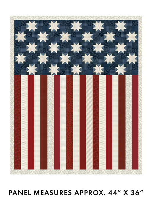 36″ X 44″ Panel American Valor Panel Flag USA Freedom Cotton Fabric D303.95