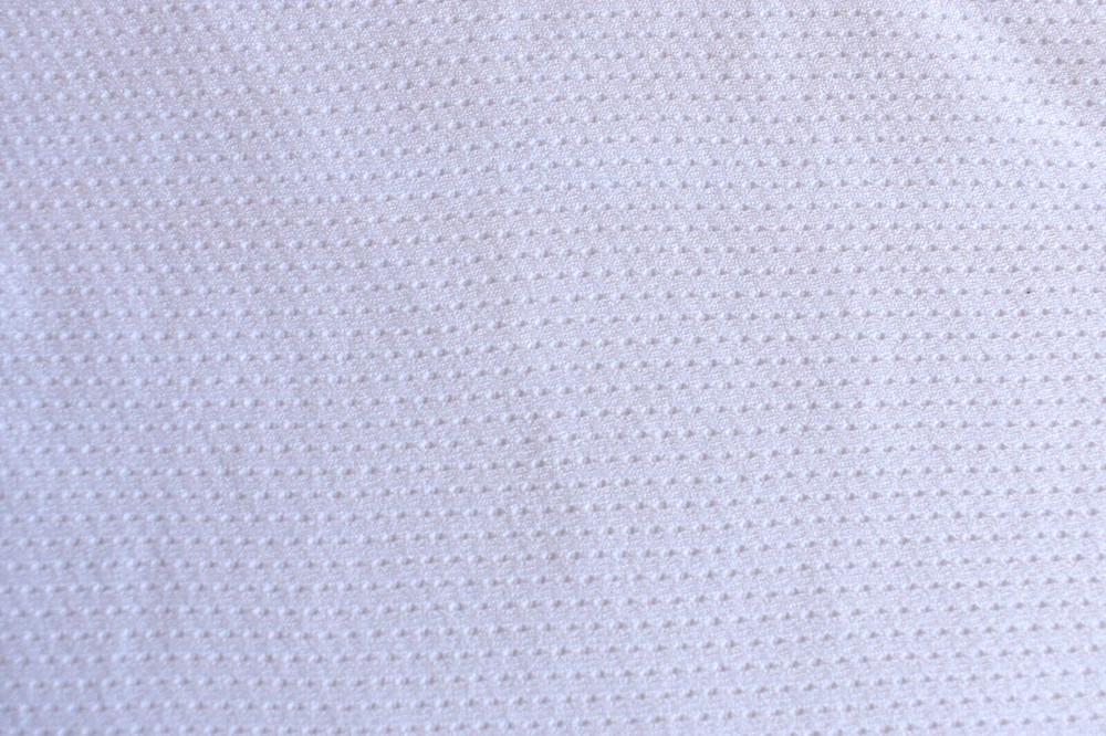 WHITE PIQUE POLYESTER INTERLOCK SLIGHT STRETCH FABRIC 65X67 INCHES 1.8 YARDS