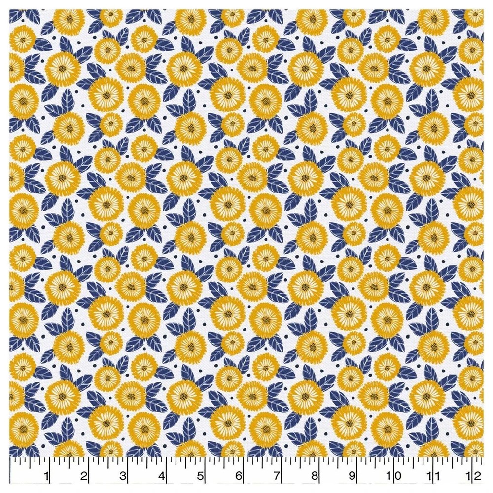 La Dolce Vita Marigold Floral Cotton Fabric – Emma & Mila (1 Yard, Pre-Cut)