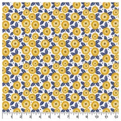 La Dolce Vita Marigold Floral Cotton Fabric – Emma & Mila (1 Yard, Pre-Cut)