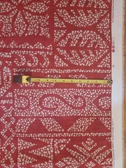 SOLARIUM RICHLOOM 2.5 Yds Fabric Remnant Ethnic Pointillism Red Print Outdoors