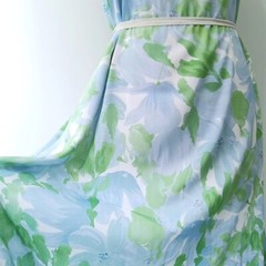 55” Wide Painting Floral Dress Fabric Soft Viscose Poplin Material Sewing