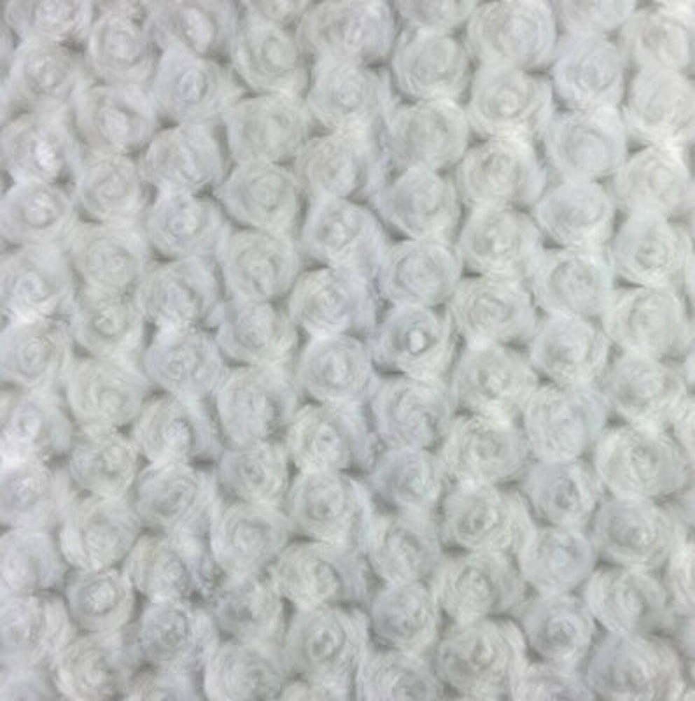 Minky IVORY Rose soft cuddle fabric by the yard