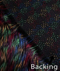 Faux Fur Shaggy 3″ Long Pile Fur Fabric 58″W SBY (Rainbow Burst) Soft, Colorful