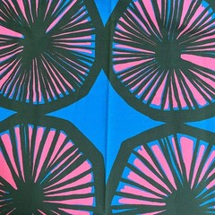 Marimekko Appelsiini Clothing Fabric Orange Pattern 108x149cm Wrinkled Used