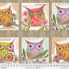24.5″ X 44″ Panel Well Owl Be Owls Birds Cori Dantini Cotton Fabric D469.33