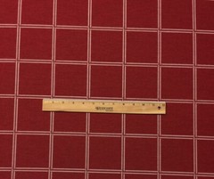 BALLARD DESIGNS WINDSOR CRIMSON RED SUNBRELLA CHECK FABRIC 2.1 YARDS 54″W