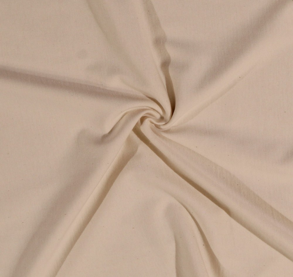 Organic Cotton Knit Off-White/Cream 54″ Wide Jersey Knit Fabric by Yard D447.21
