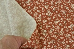 34″ Long, Vintage, Cream Floral on Rust Quilt Cotton, V184