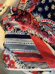 Vintage 1970’s MOD Mid Century Geometric And Floral Fabric