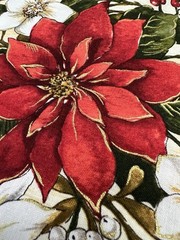 Woodland Christmas Fabric by Fabri-Quilt 3 Yds Poinsettias Pinecones Berries