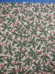 Cotton Quilt Fabric Lot of 5 Christmas Holiday Prints Holly/Gold tones 3+ yds