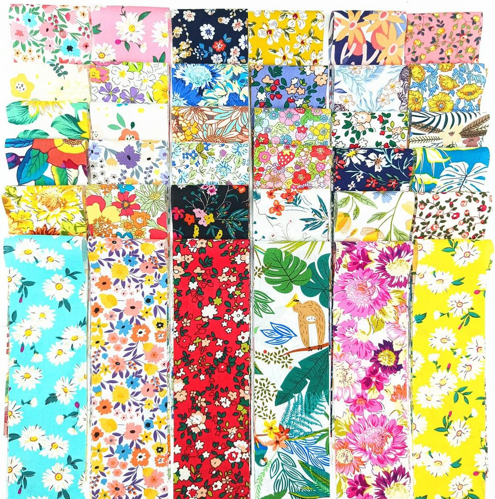 42Pcs 2.4 * 19 Inch Fat Quarter Bundlescotton Jelly Roll Easter Fabric Strips fo