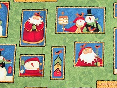 Wintertime Snowman Friends Grn Christmas Teresa Kogut Fabric 23″ Repeat #26989