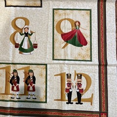 Timeless Treasures Fabrics Of Soho 12 Days of Christmas CM3142 Panel 35×43”