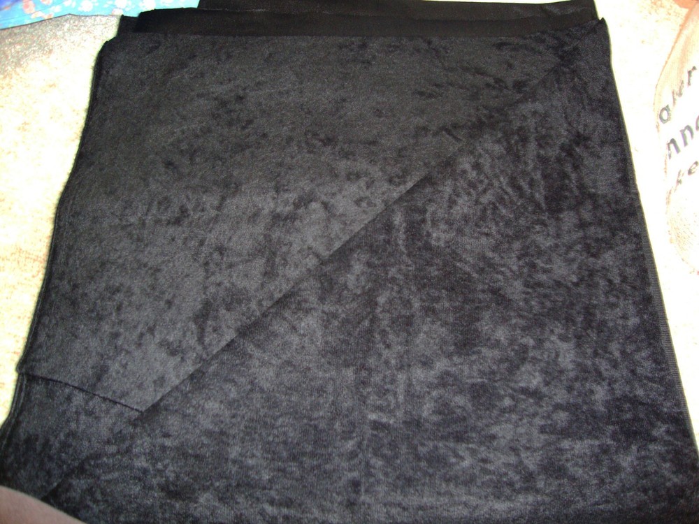 Black Faux Suede Knit Fabric – 1 2/3+ yard – 100% Polyester
