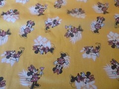 Minnie Mouse on Yellow Cotton fabric 14 INCHES WIDE and 36 inches long