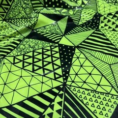 4 Way Stretch Fabric Neon Green Geometric Print Spandex by Yard for Swimwear