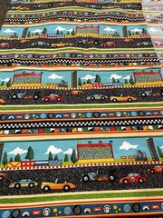 100% Cotton Fabric VROOM! By Avlyn, Vintage, 2 Yds & 15” -Good Unused Condition