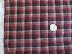 4877. Woven HOMESPUN RUST PLAID/CHECK Brushed Cotton FABRIC – 43″ x 1-3/4 yds.