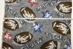 NEW Fleece fabric – Football “Touchdown” on Gray – 58” Wide by 40” Long Last One